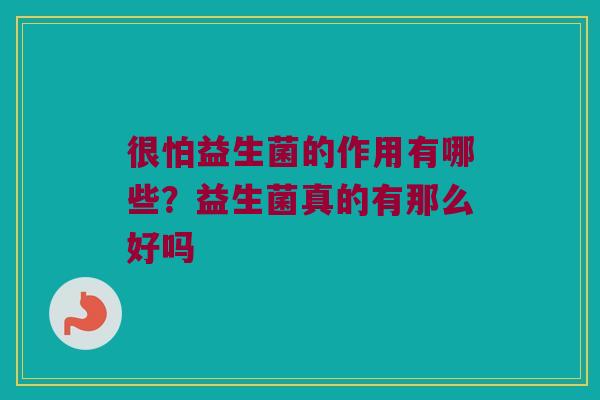 很怕益生菌的作用有哪些？益生菌真的有那么好吗