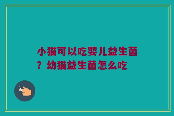 小猫可以吃婴儿益生菌？幼猫益生菌怎么吃