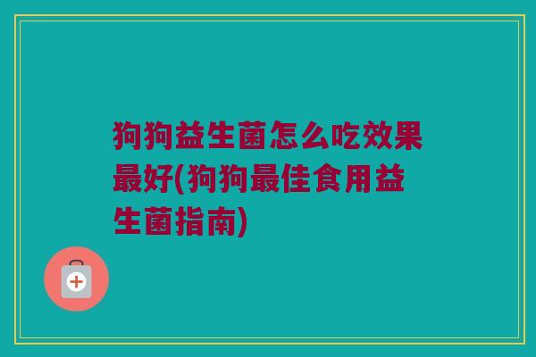 狗狗益生菌怎么吃效果最好(狗狗最佳食用益生菌指南)