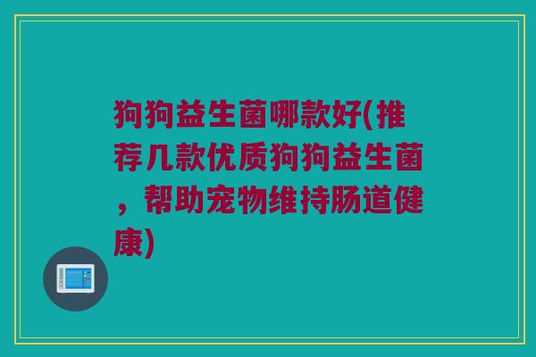 狗狗益生菌哪款好(推荐几款优质狗狗益生菌，帮助宠物维持肠道健康)