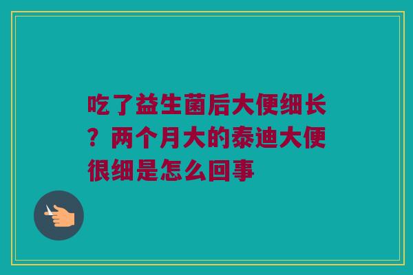 吃了益生菌后大便细长？两个月大的泰迪大便很细是怎么回事