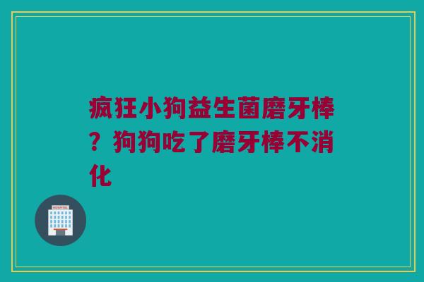 疯狂小狗益生菌磨牙棒？狗狗吃了磨牙棒不消化