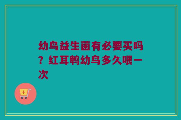 幼鸟益生菌有必要买吗？红耳鹎幼鸟多久喂一次