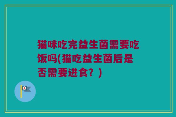 猫咪吃完益生菌需要吃饭吗(猫吃益生菌后是否需要进食？)
