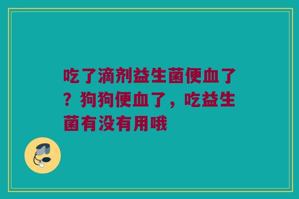 吃了滴剂益生菌便了?狗狗便了,吃益生菌有没有用哦 吃了滴剂益生菌便了?狗狗便了,吃益生菌有没有用哦