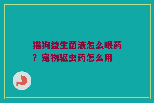 猫狗益生菌液怎么喂药？宠物驱虫药怎么用