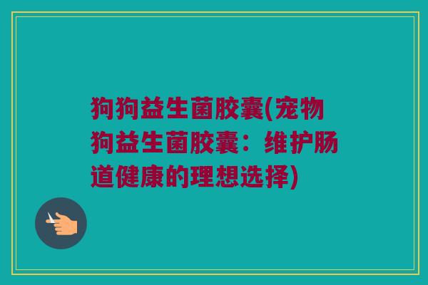 狗狗益生菌胶囊(宠物狗益生菌胶囊：维护肠道健康的理想选择)