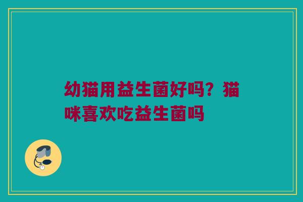 幼猫用益生菌好吗？猫咪喜欢吃益生菌吗