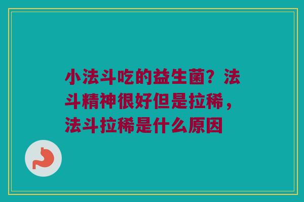 小法斗吃的益生菌？法斗精神很好但是拉稀，法斗拉稀是什么原因