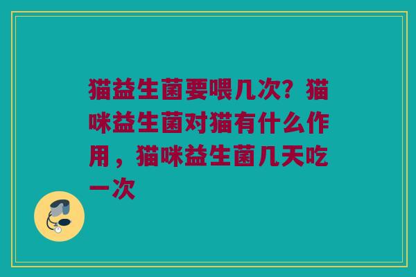 猫益生菌要喂几次？猫咪益生菌对猫有什么作用，猫咪益生菌几天吃一次