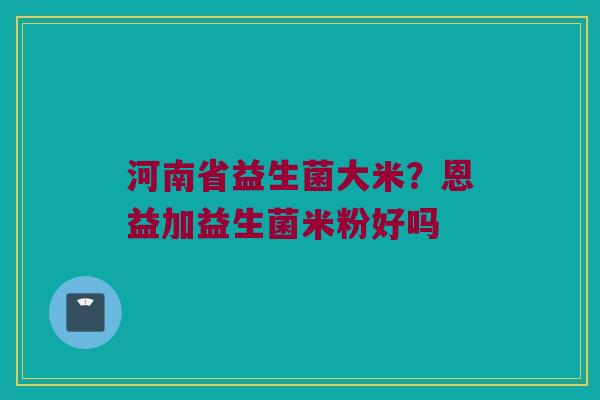 河南省益生菌大米？恩益加益生菌米粉好吗