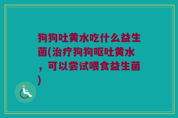狗狗吐黄水吃什么益生菌(治疗狗狗呕吐黄水，可以尝试喂食益生菌)