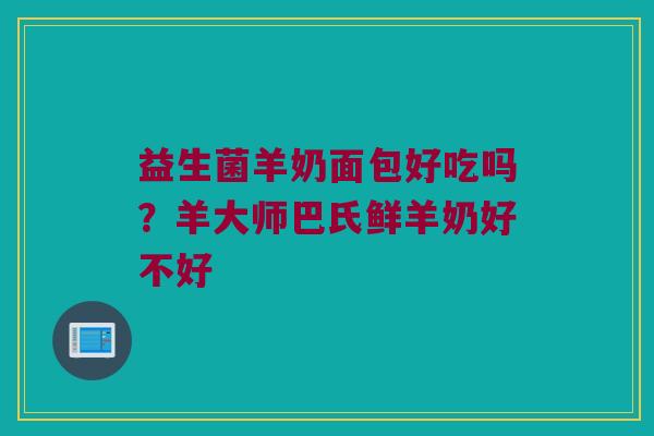 益生菌羊奶面包好吃吗？羊大师巴氏鲜羊奶好不好