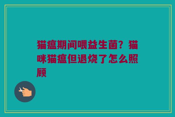 猫瘟期间喂益生菌？猫咪猫瘟但退烧了怎么照顾