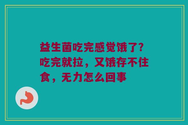 益生菌吃完感觉饿了?吃完就拉,又饿存不住食,无力怎么回事 益生菌吃完感觉饿了?吃完就拉,又饿存不住食,无力怎么回事