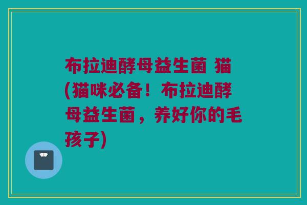 布拉迪酵母益生菌 猫(猫咪必备！布拉迪酵母益生菌，养好你的毛孩子)