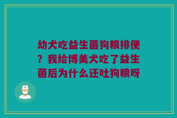 幼犬吃益生菌狗粮排便？我给博美犬吃了益生菌后为什么还吐狗粮呀