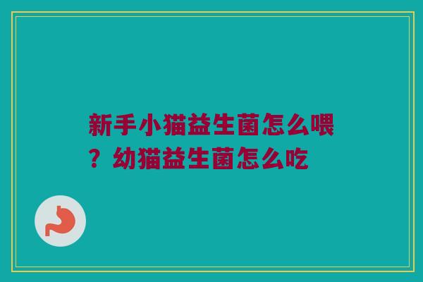 新手小猫益生菌怎么喂？幼猫益生菌怎么吃