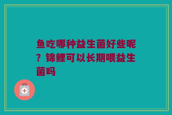 鱼吃哪种益生菌好些呢？锦鲤可以长期喂益生菌吗