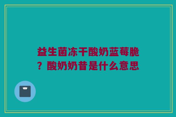益生菌冻干酸奶蓝莓脆？酸奶奶昔是什么意思
