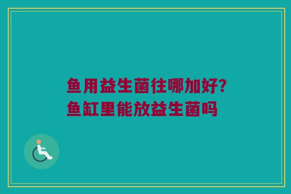 鱼用益生菌往哪加好？鱼缸里能放益生菌吗