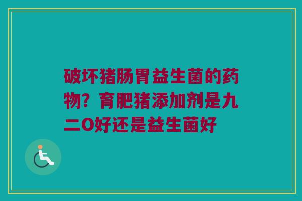 破坏猪肠胃益生菌的？育肥猪添加剂是九二O好还是益生菌好