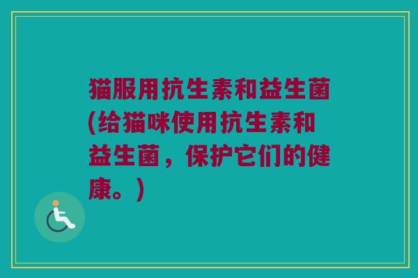 猫服用抗生素和益生菌(给猫咪使用抗生素和益生菌，保护它们的健康。)