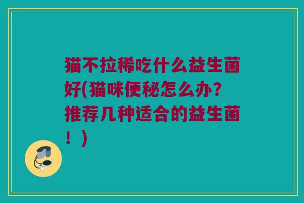 猫不拉稀吃什么益生菌好(猫咪怎么办？推荐几种适合的益生菌！)