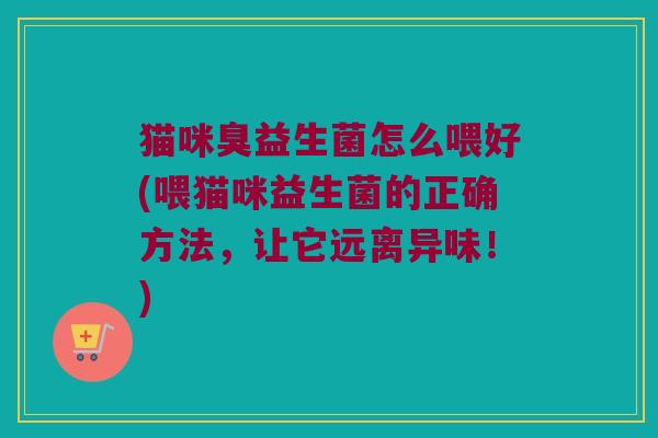 猫咪臭益生菌怎么喂好(喂猫咪益生菌的正确方法，让它远离异味！)
