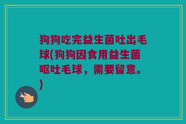 狗狗吃完益生菌吐出毛球(狗狗因食用益生菌毛球,需要留意。) 狗狗吃完益生菌吐出毛球(狗狗因食用益生菌毛球,需要留意。)
