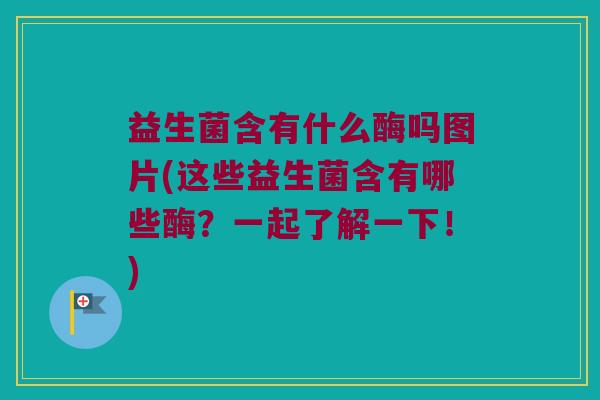 益生菌含有什么酶吗图片(这些益生菌含有哪些酶？一起了解一下！)