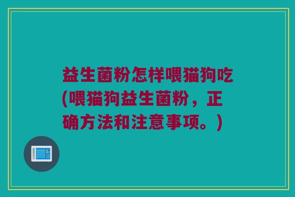 益生菌粉怎样喂猫狗吃(喂猫狗益生菌粉，正确方法和注意事项。)