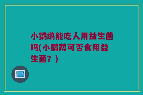 小鹦鹉能吃人用益生菌吗(小鹦鹉可否食用益生菌?) 小鹦鹉能吃人用益生菌吗(小鹦鹉可否食用益生菌?)