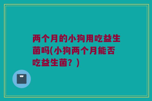两个月的小狗用吃益生菌吗(小狗两个月能否吃益生菌？)