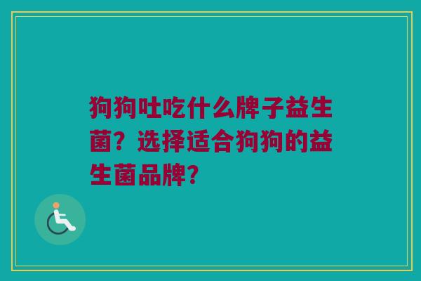 狗狗吐吃什么牌子益生菌？选择适合狗狗的益生菌品牌？