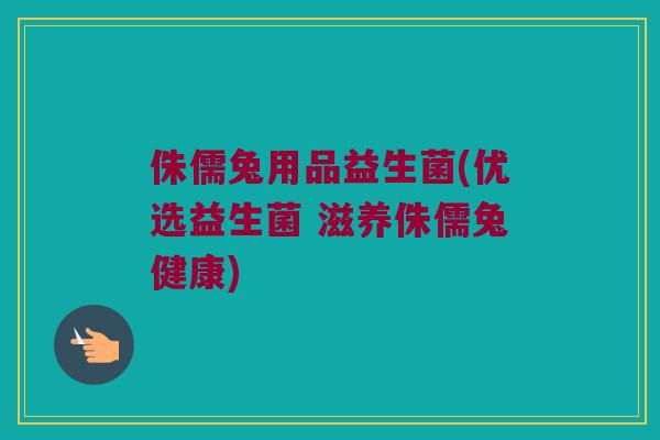 侏儒兔用品益生菌(优选益生菌 滋养侏儒兔健康)