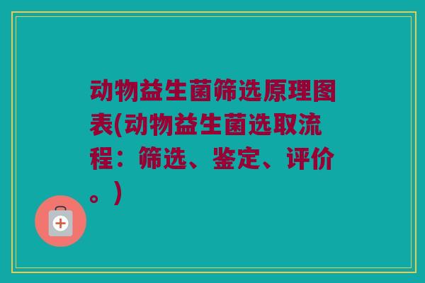动物益生菌筛选原理图表(动物益生菌选取流程：筛选、鉴定、评价。)