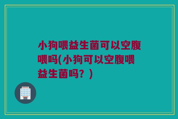 小狗喂益生菌可以空腹喂吗(小狗可以空腹喂益生菌吗？)