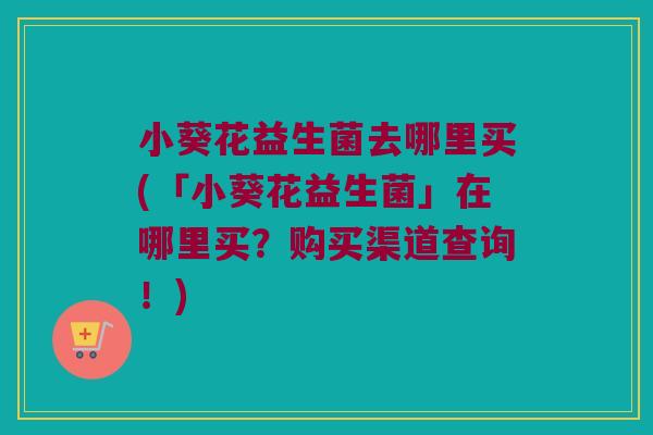 小葵花益生菌去哪里买(「小葵花益生菌」在哪里买?购买渠道查询!) 小葵花益生菌去哪里买(「小葵花益生菌」在哪里买?购买渠道查询!)
