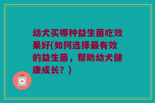 幼犬买哪种益生菌吃效果好(如何选择有效的益生菌,帮助幼犬健康成长?) 幼犬买哪种益生菌吃效果好(如何选择有效的益生菌,帮助幼犬健康成长?)