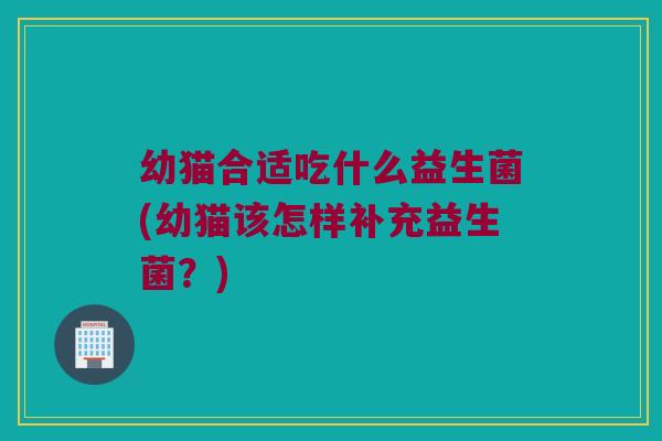 幼猫合适吃什么益生菌(幼猫该怎样补充益生菌?) 幼猫合适吃什么益生菌(幼猫该怎样补充益生菌?)