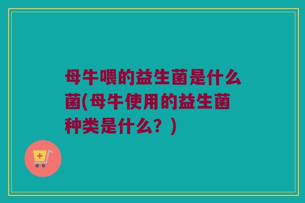 母牛喂的益生菌是什么菌(母牛使用的益生菌种类是什么？)