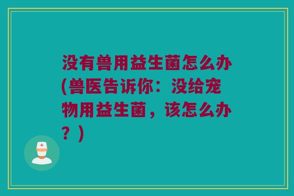 没有兽用益生菌怎么办(兽医告诉你：没给宠物用益生菌，该怎么办？)
