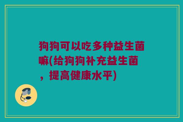 狗狗可以吃多种益生菌嘛(给狗狗补充益生菌,提高健康水平) 狗狗可以吃多种益生菌嘛(给狗狗补充益生菌,提高健康水平)