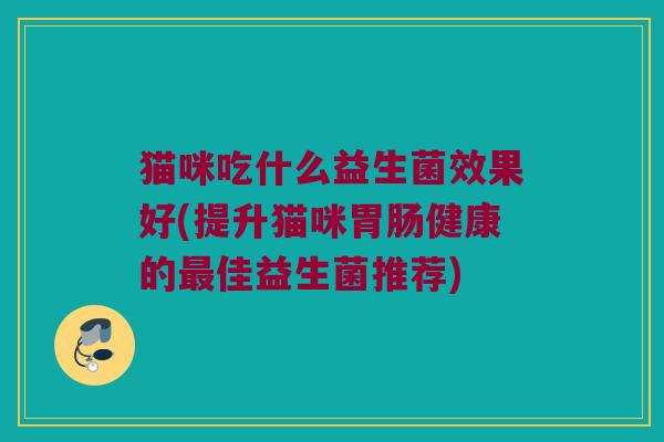 猫咪吃什么益生菌效果好(提升猫咪胃肠健康的最佳益生菌推荐)