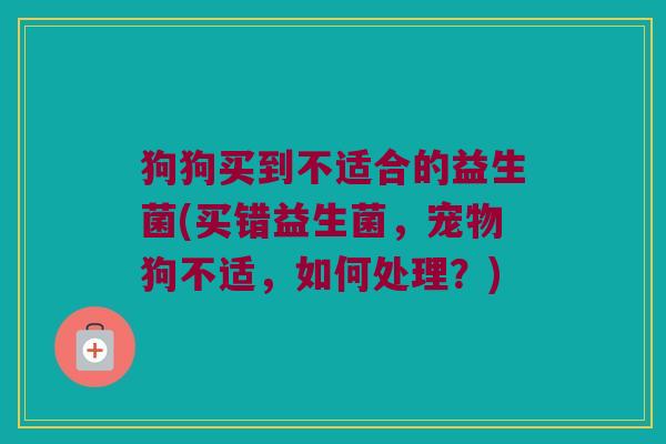 狗狗买到不适合的益生菌(买错益生菌，宠物狗不适，如何处理？)