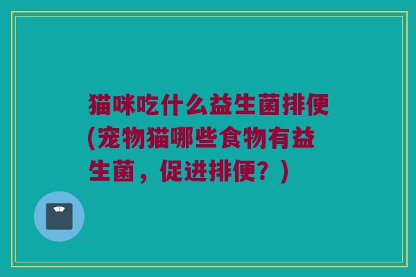 猫咪吃什么益生菌排便(宠物猫哪些食物有益生菌，促进排便？)