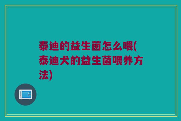 泰迪的益生菌怎么喂(泰迪犬的益生菌喂养方法)