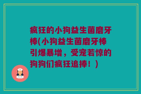 疯狂的小狗益生菌磨牙棒(小狗益生菌磨牙棒引爆暴增，受宠若惊的狗狗们疯狂追捧！)
