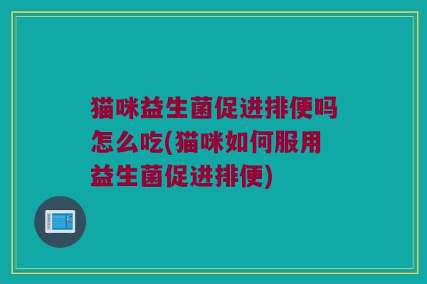 猫咪益生菌促进排便吗怎么吃(猫咪如何服用益生菌促进排便)